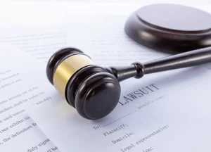Image of legal documents, court gavel, or a courtroom setting.