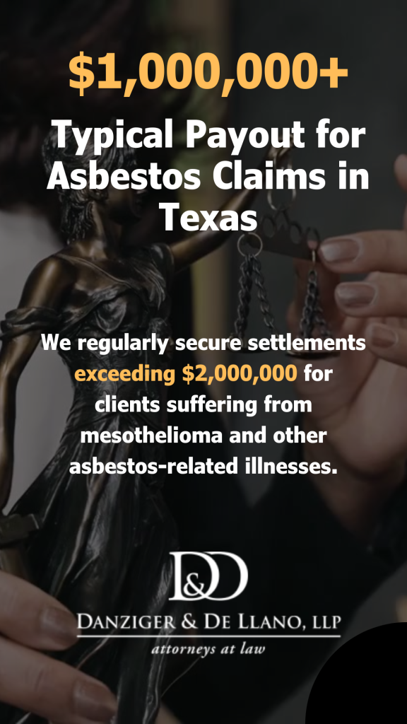 texas mesothelioma lawyers average payout danziger de llano
