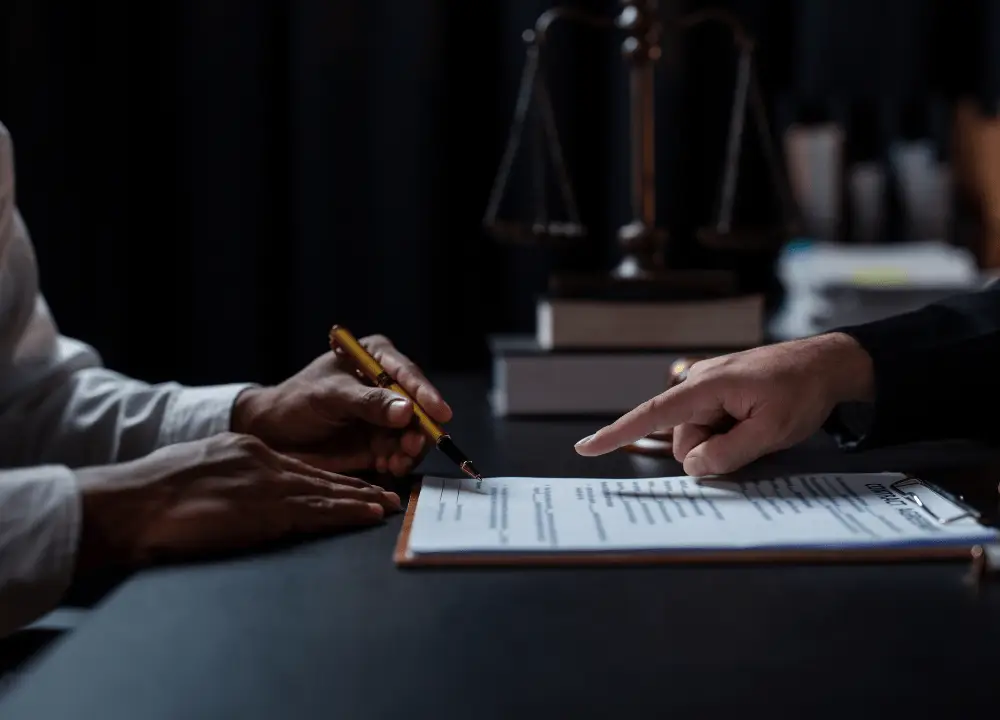 Danzinger & De Llano LLP lawyer consulting client about asbestos claim