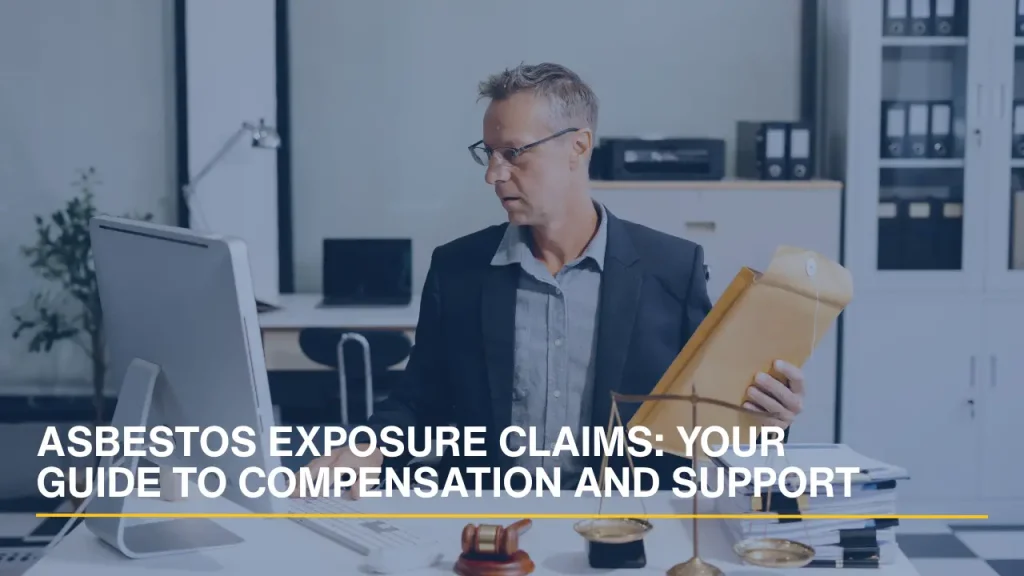 Lawyer reviewing compensation documents during an asbestos exposure claim consultation.