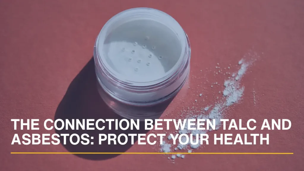 Cosmetic powder displayed on a clean surface, representing talc-based products.