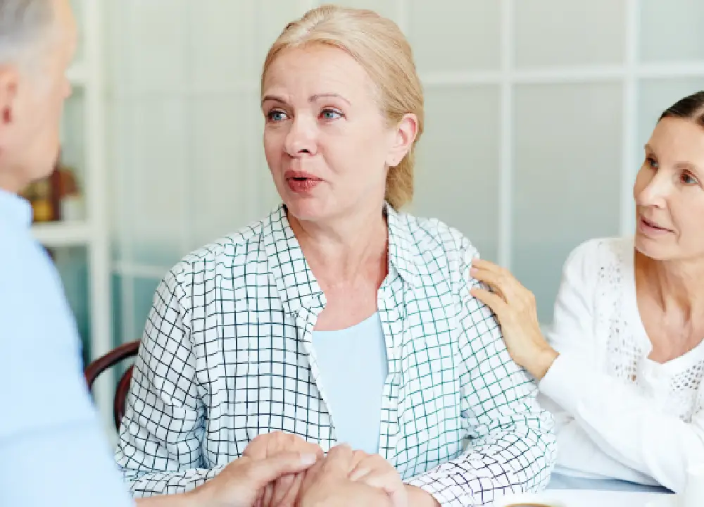 supportive family discussion involving senior victims