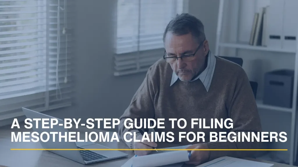 A senior person sitting at a desk with organized files and a notepad, representing the start of the legal claims process.