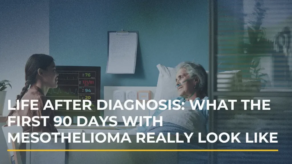 A calm, supportive scene: a patient and family member sitting in a hospital consultation room