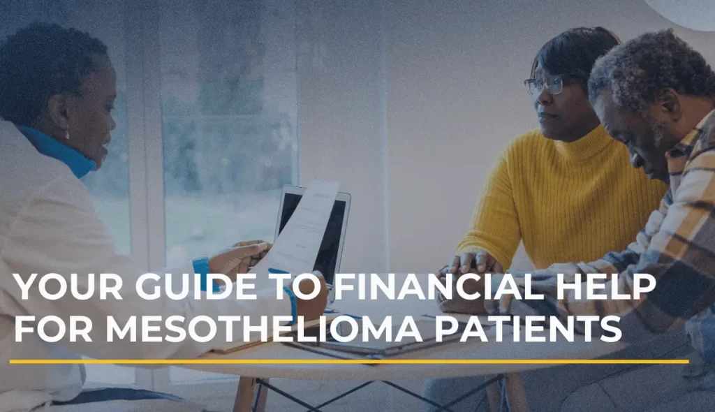 Patient and family reviewing medical bills and paperwork at home