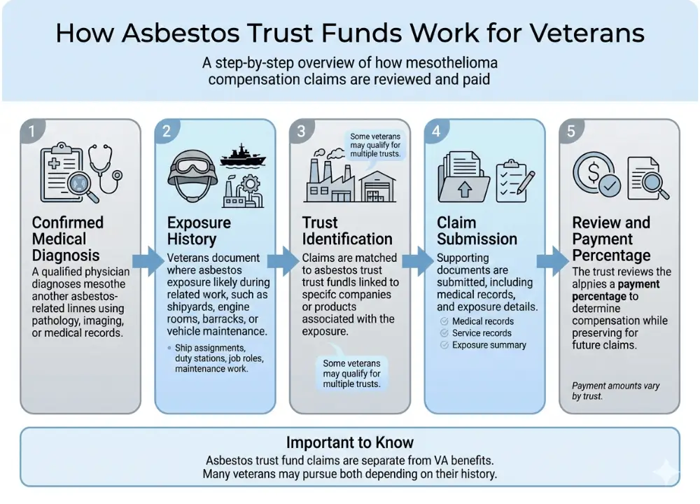 How asbestos trust funds work for mesothelioma compensation claims