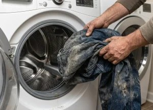 Contaminated work clothes with toxic asbestos fibers brought home from a Texas oil refinery