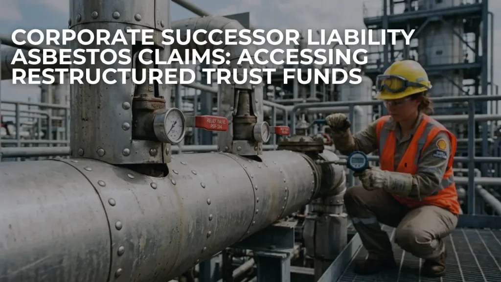 Texas refinery worker inspecting high-heat insulated piping known for containing hazardous asbestos materials.