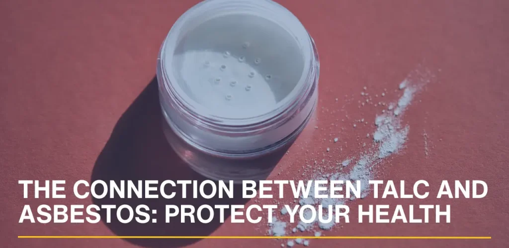 Cosmetic powder displayed on a clean surface, representing talc-based products.