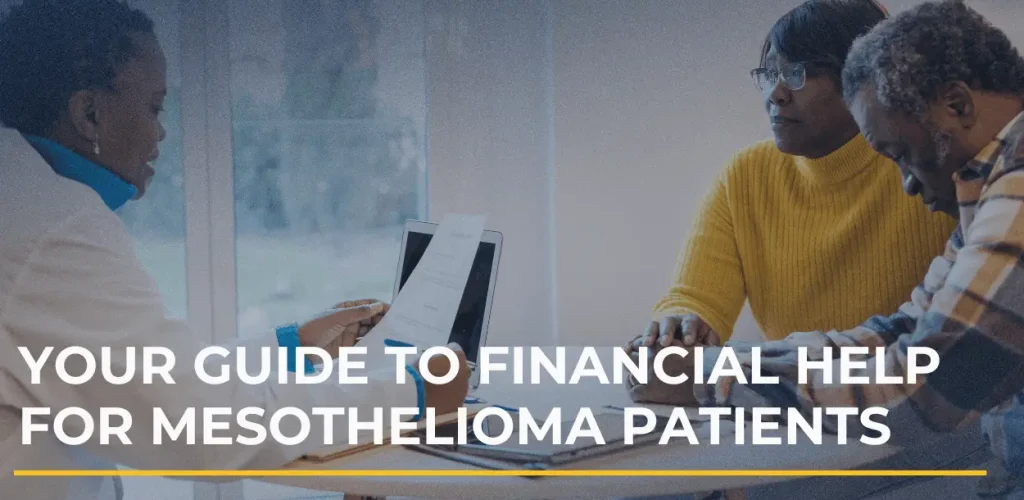 Patient and family reviewing medical bills and paperwork at home